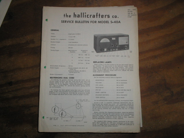 S-40B Receiver Run-3 Service Bulletin  Nov. 1948 